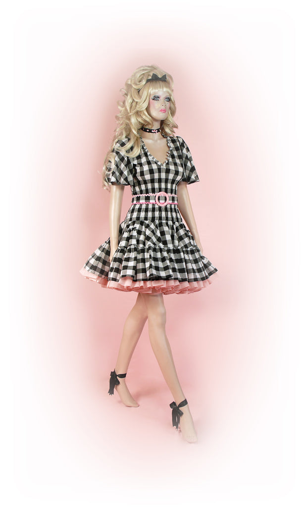 Black with Pink<br>Ric-Rac Gingham